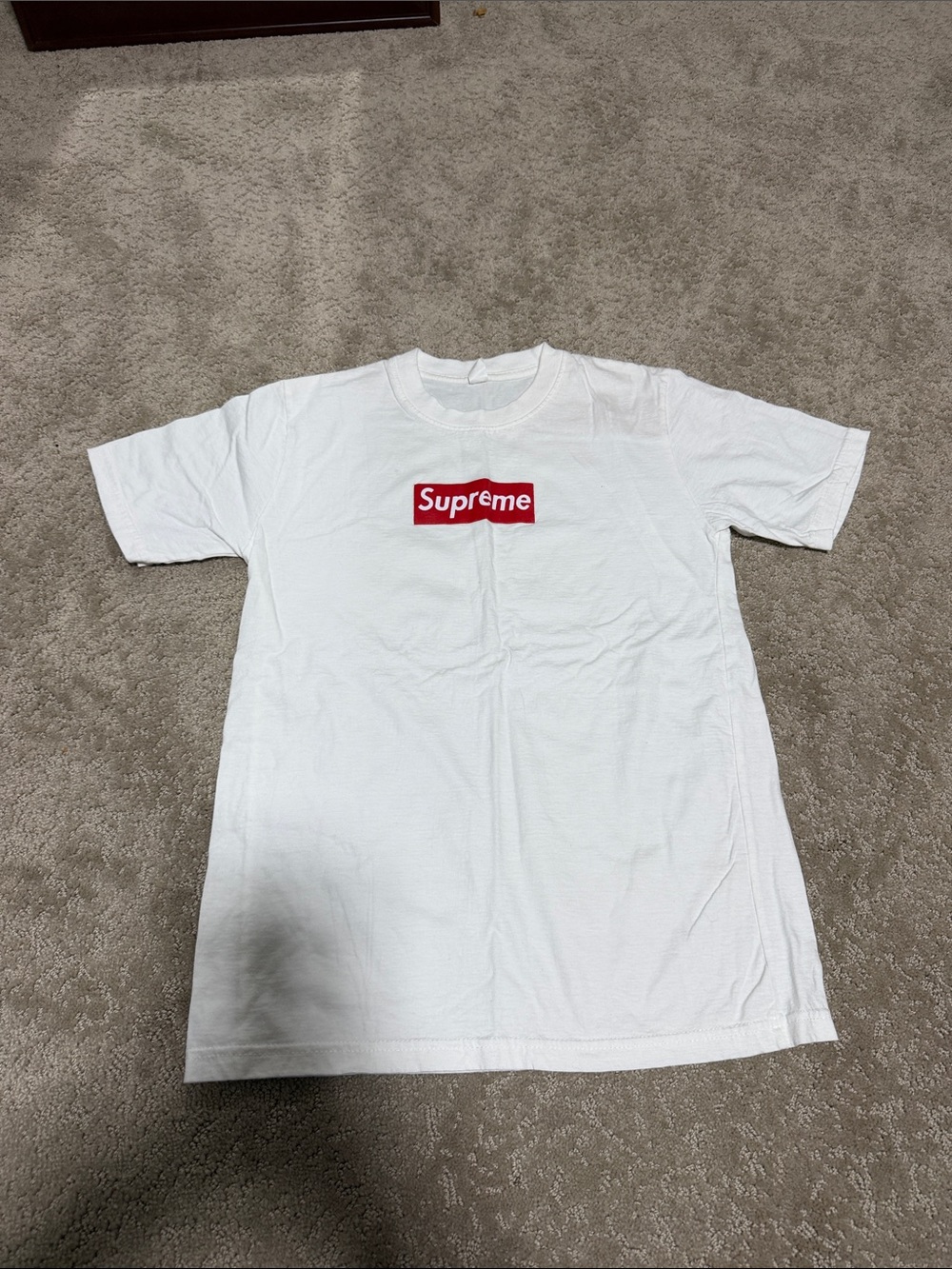 Supreme White Kids Tee with Red Box Logo